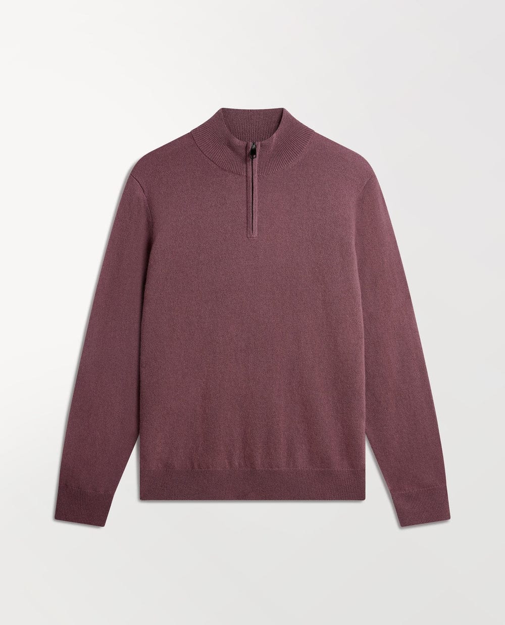 Rise & Fall's Men's Finest Cashmere 1/4 Zip Jumper - Smoky Lilac.