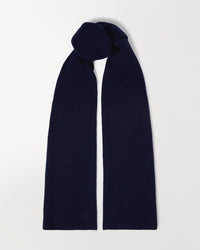 Rise & Fall navy cashmere merino ribbed scarf