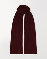 Rise & Fall oxblood cashmere merino ribbed scarf