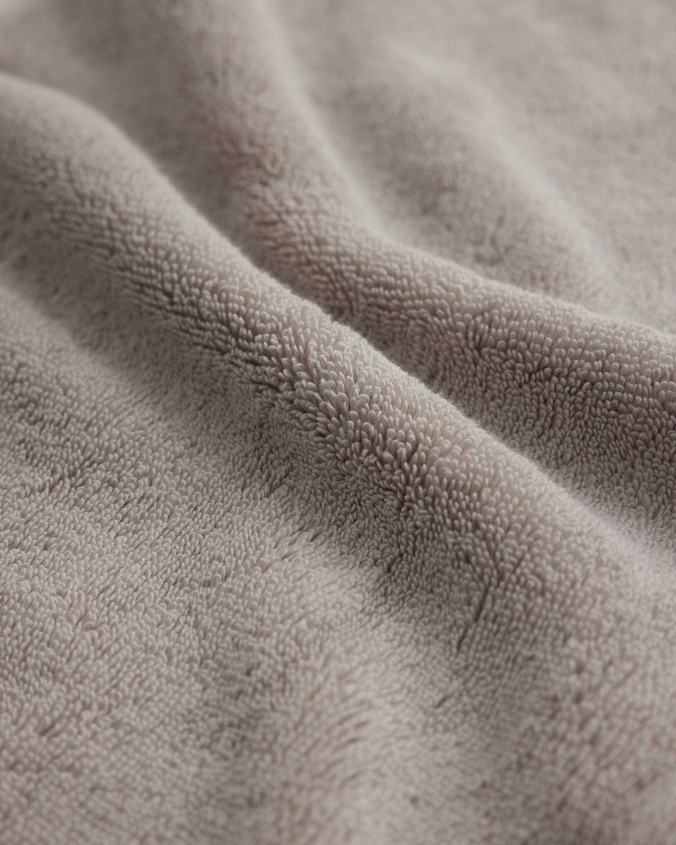 Close up of Rise & Fall's pebble Turkish Aegean cotton towel
