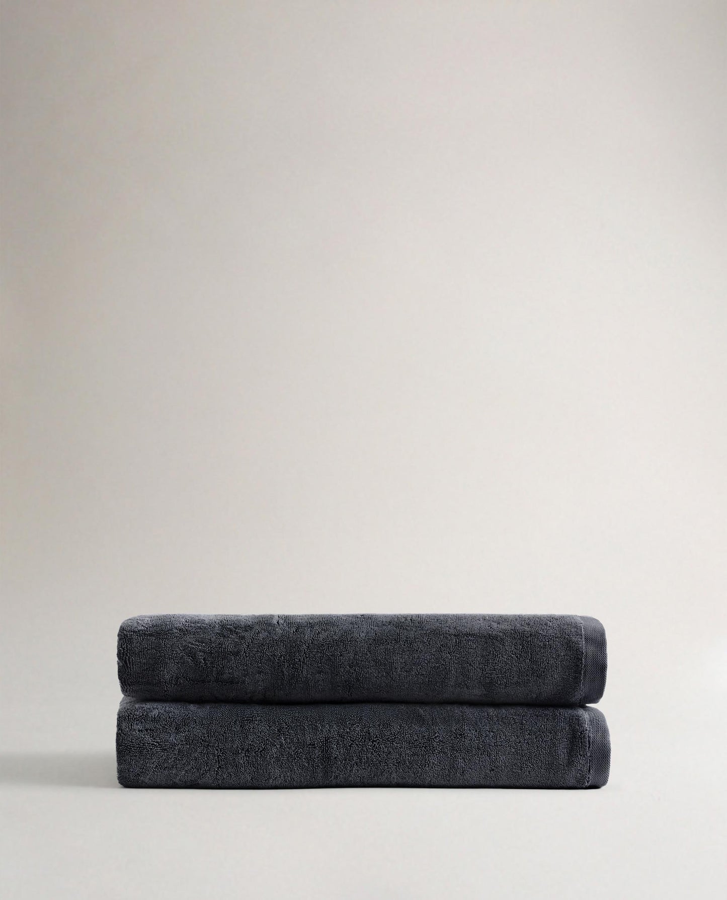 Two Rise & Fall's charcoal Turkish Aegean cotton bath sheets