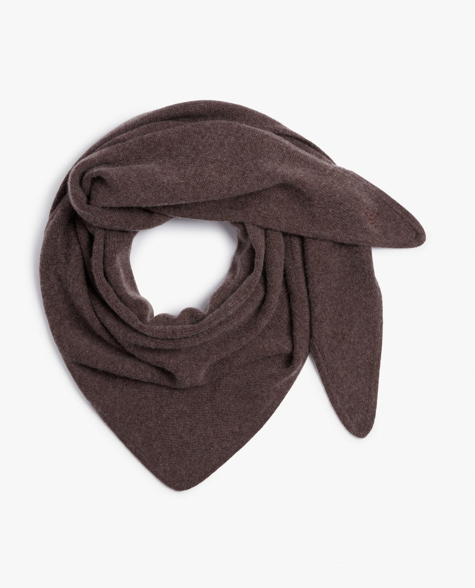 Women's Cashmere Merino Bandana - Chocolate