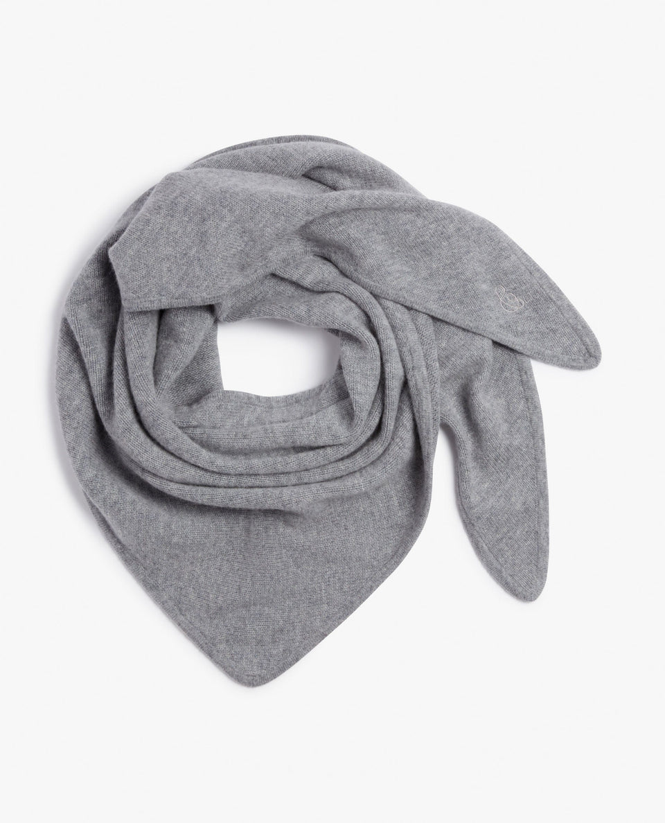 Women's Cashmere Merino Bandana - Medium Grey