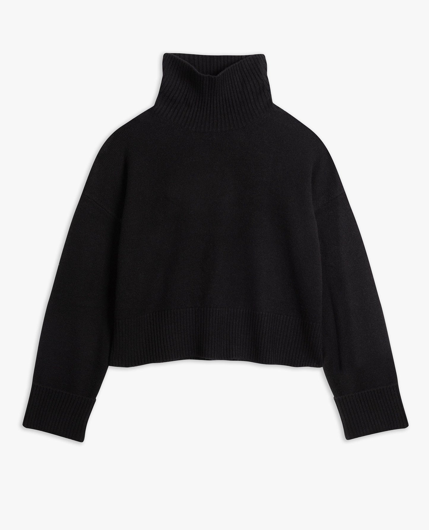 Women's Cashmere Merino High Neck Jumper - Black