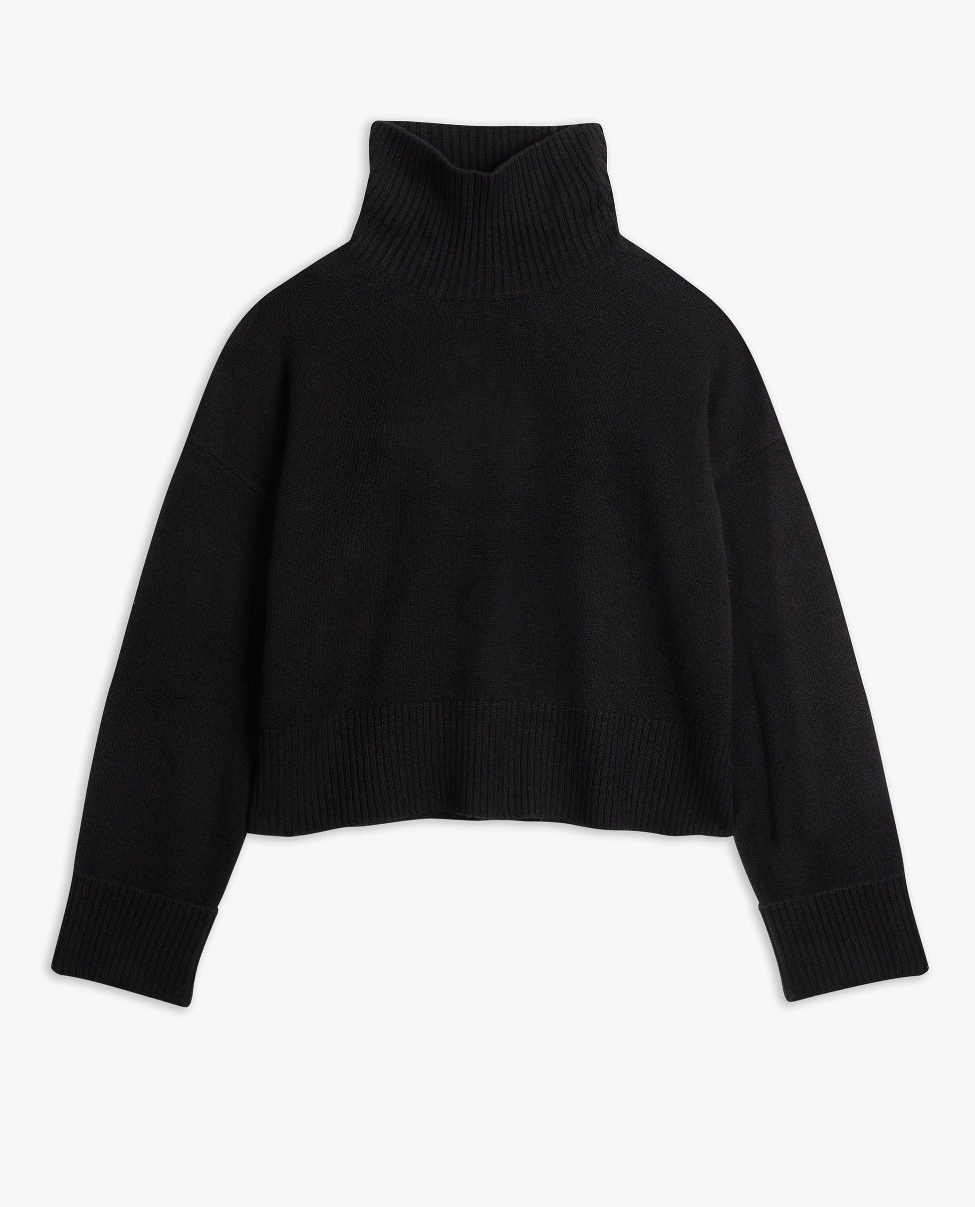 Women's Cashmere Merino High Neck Jumper - Black