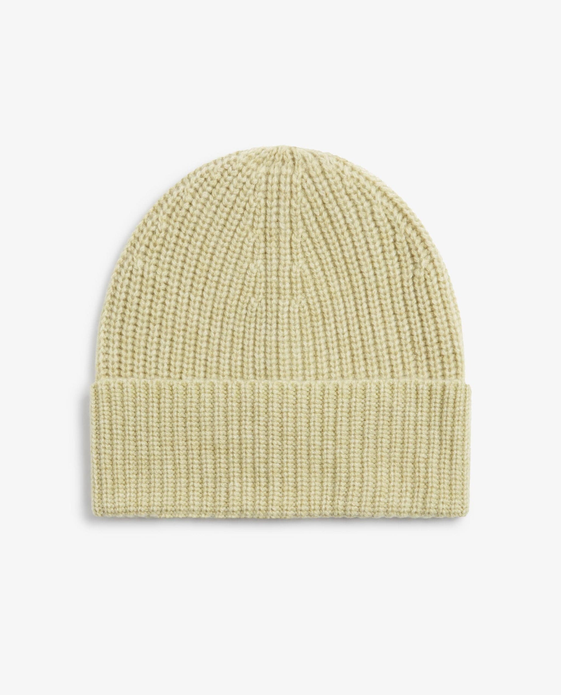 Women's Cashmere Merino Ribbed Knit Beanie - Lichen
