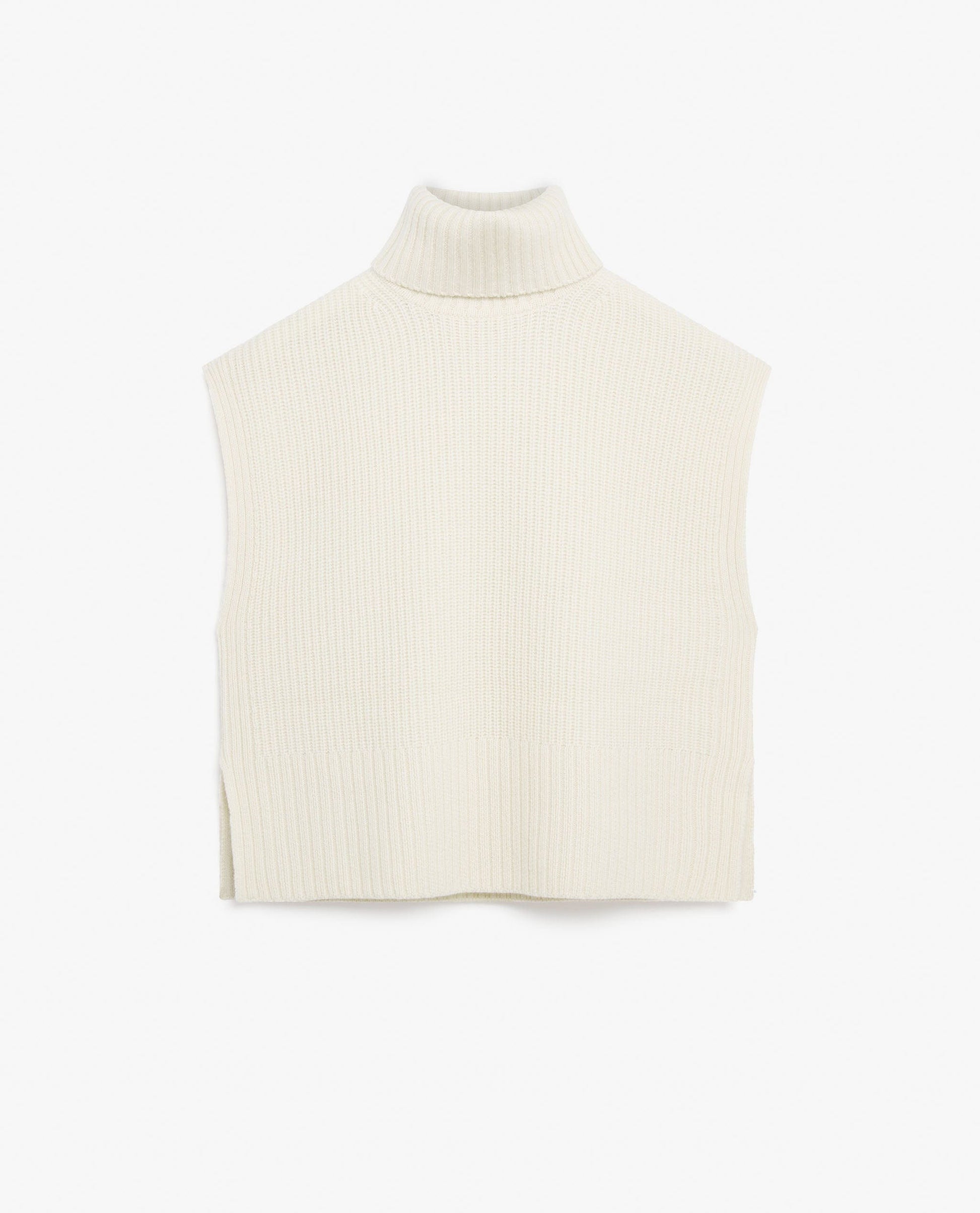 Women's Cashmere Merino Roll Neck Tabard - Buttermilk