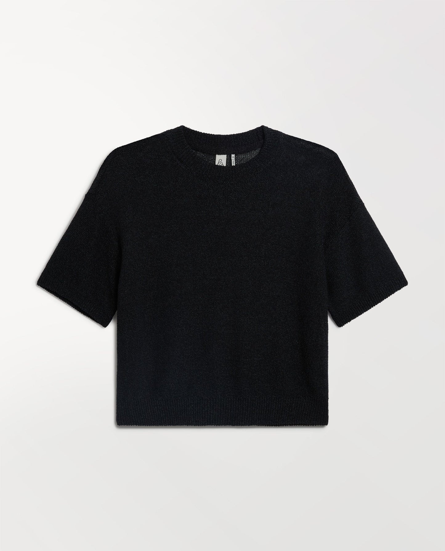 Women's Cotton Bouclé Knit T-shirt - Black