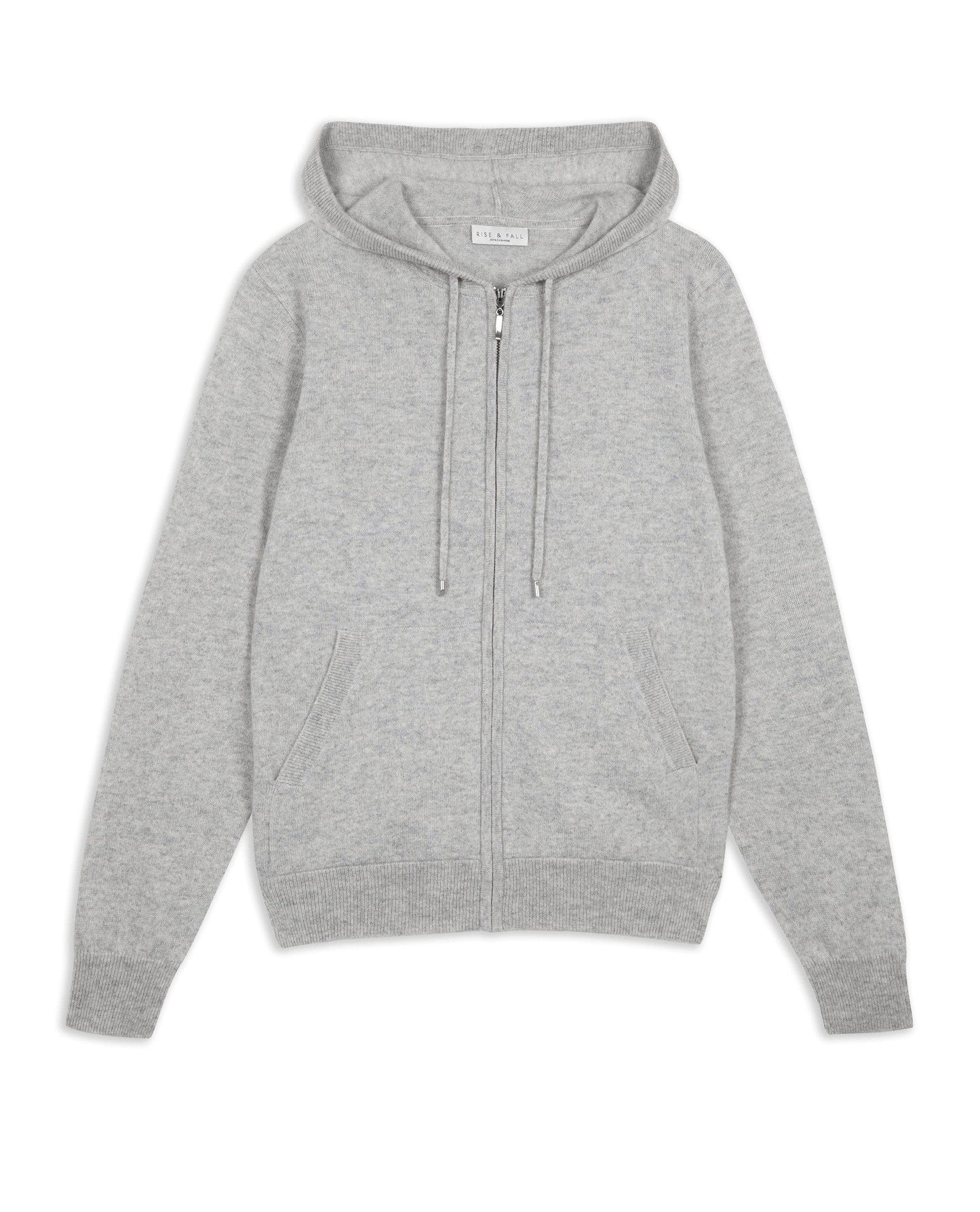Women's Finest Cashmere Full Zip Hoodie - Grey