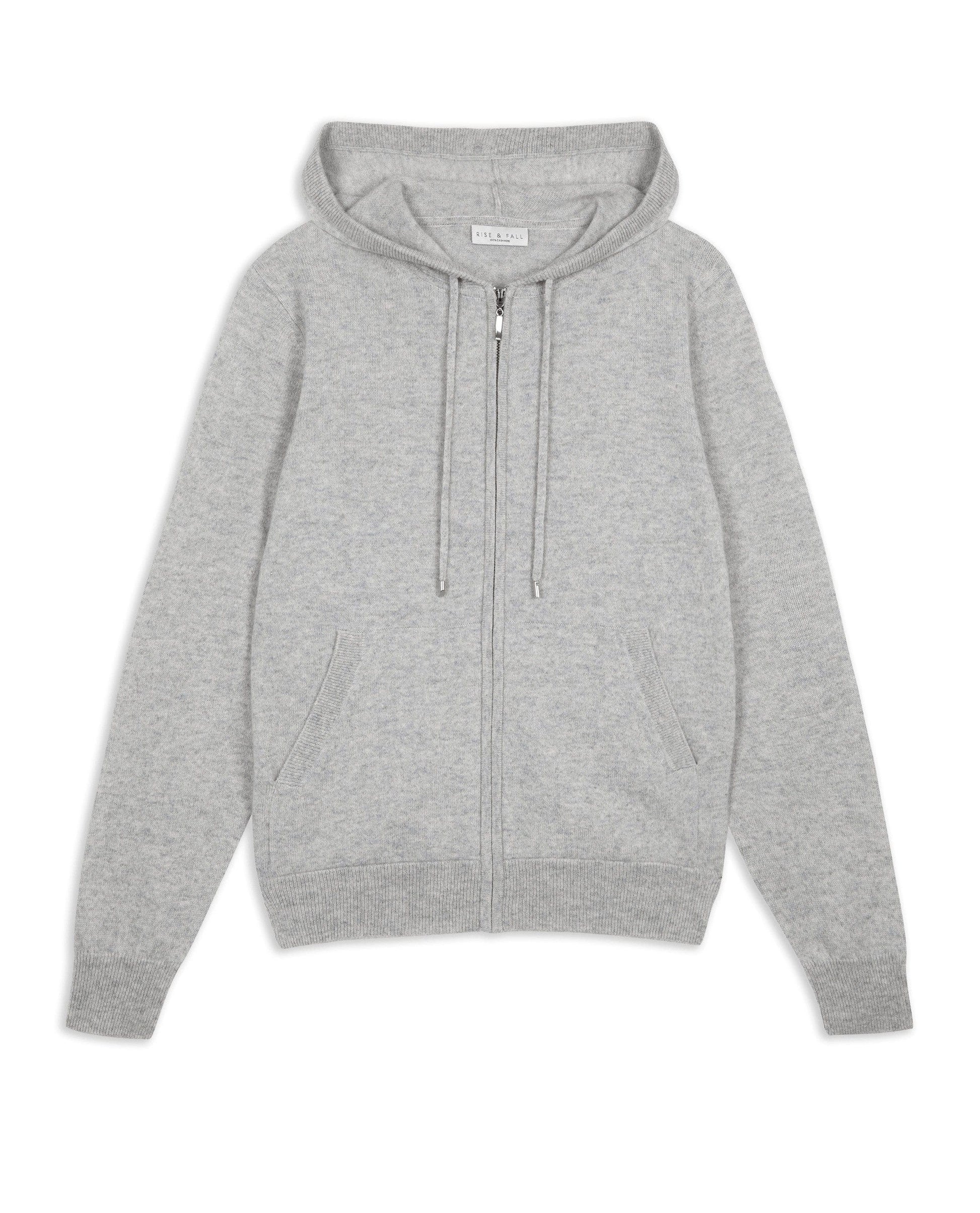 Women's Finest Cashmere Full Zip Hoodie - Grey
