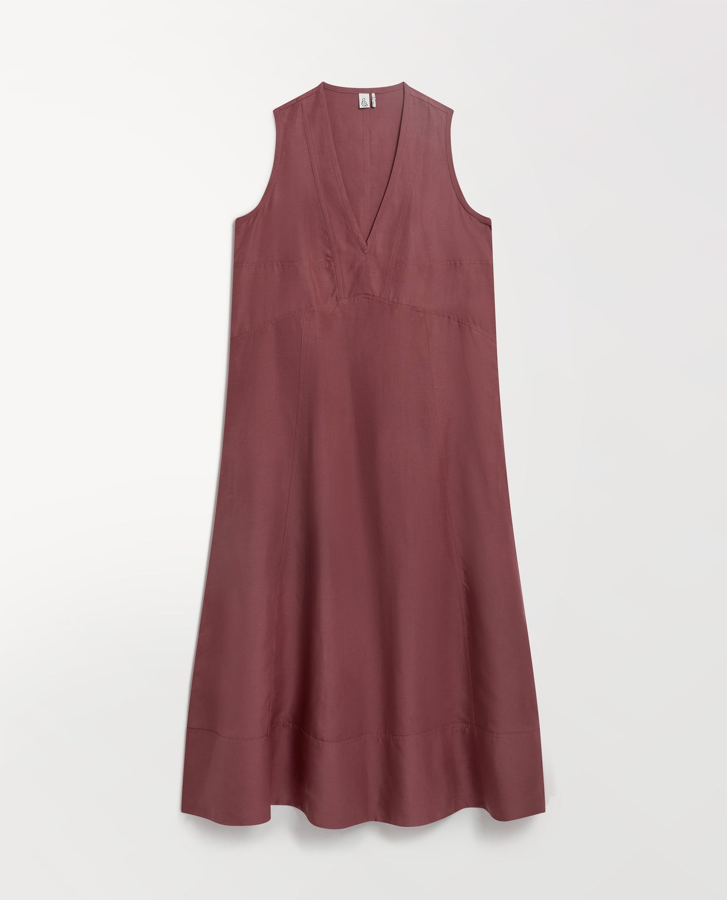 Women's Future-Linen Panelled V Neck Dress - Smoky Lilac