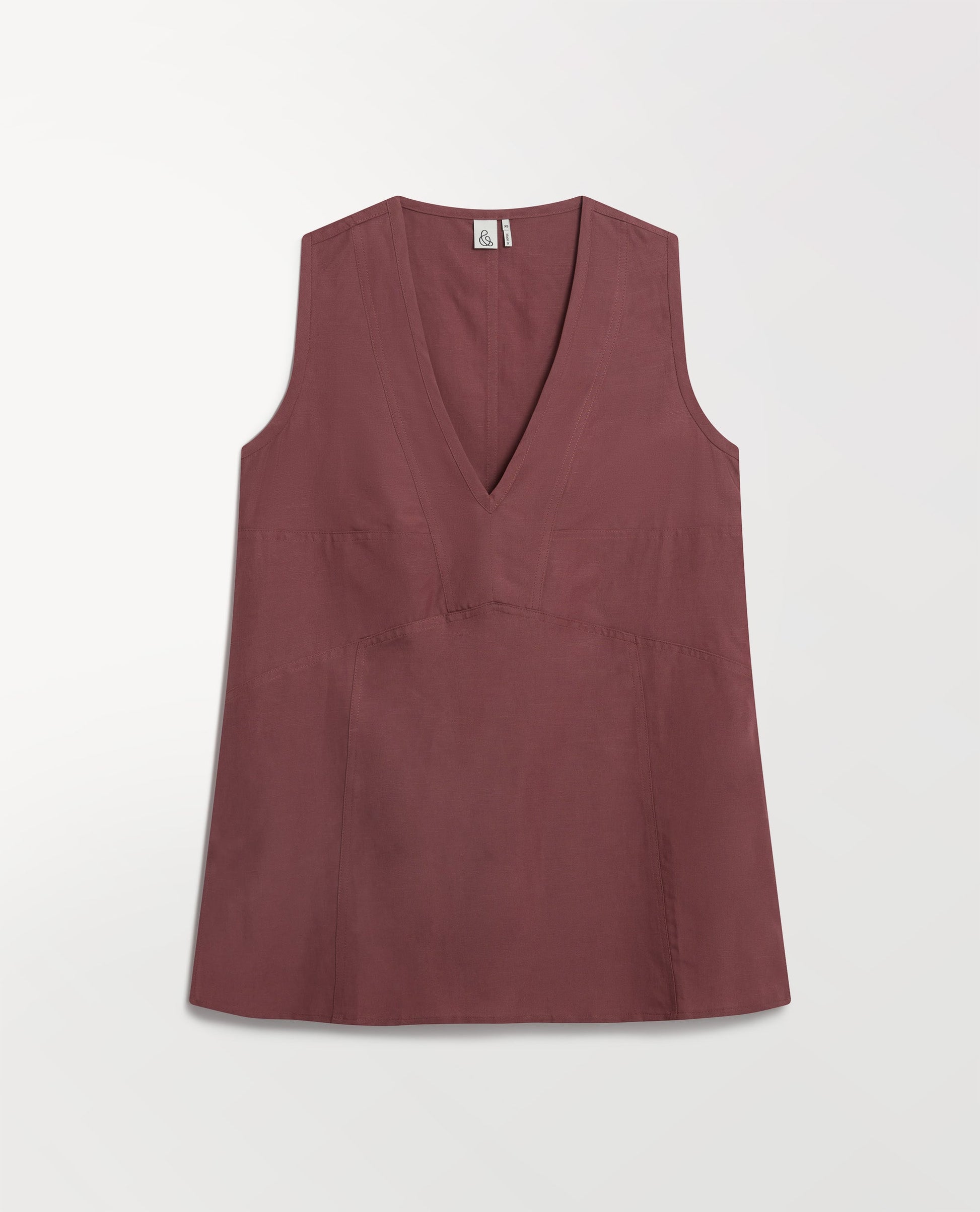 Women's Future-Linen V Neck Tunic Top - Smoky Lilac
