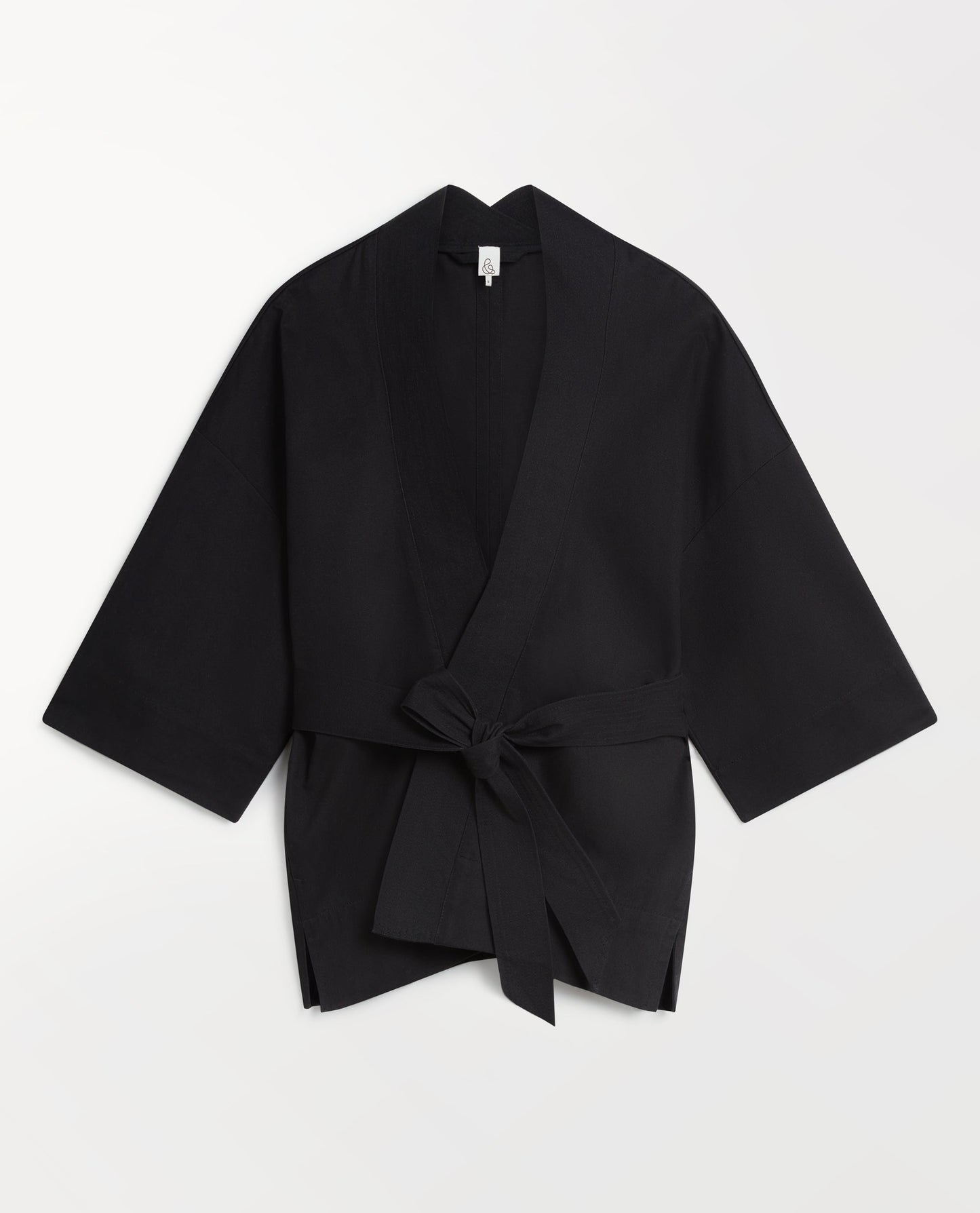 Women's Organic Denim Belted Jacket - Black