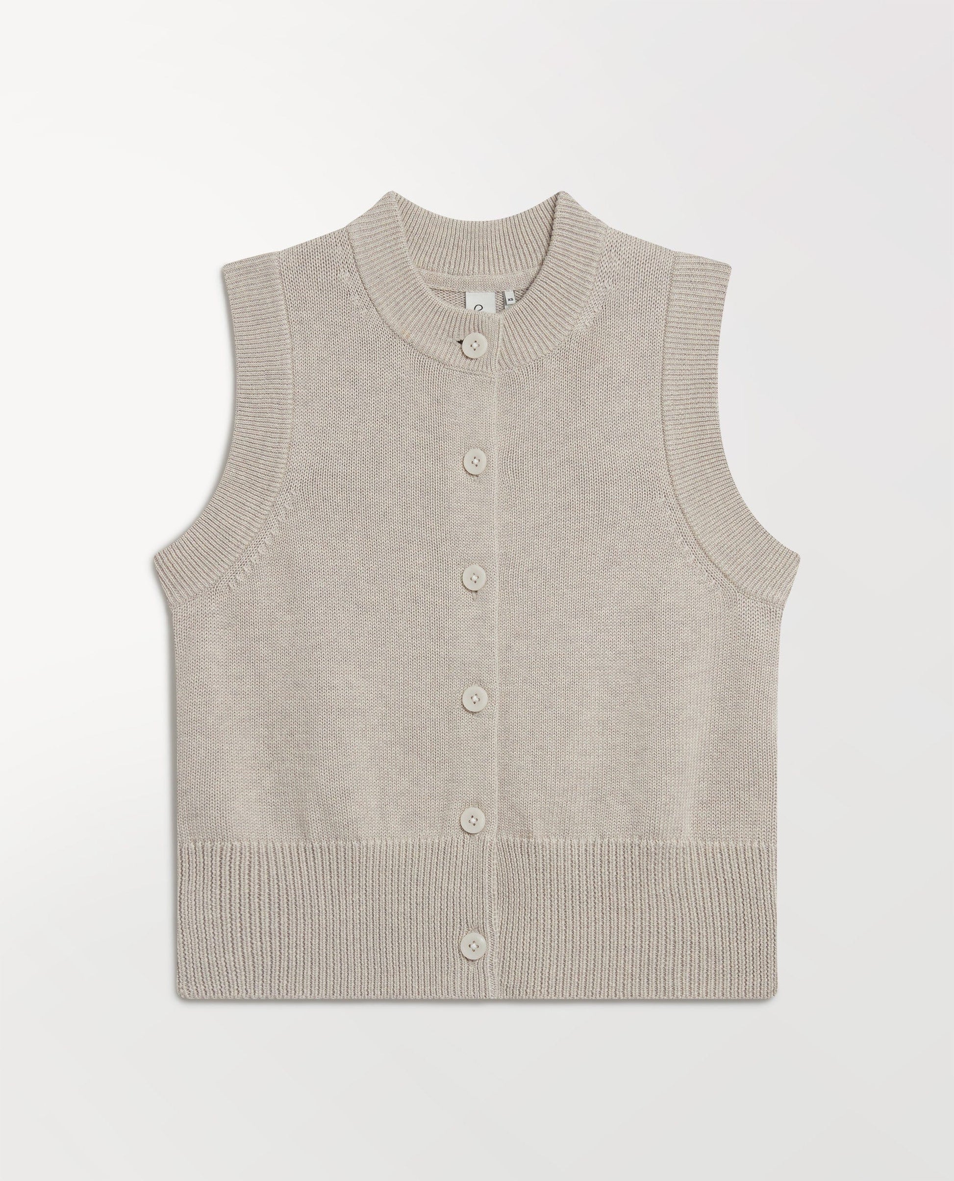 Women's Silk-Cotton Button Vest - Drift