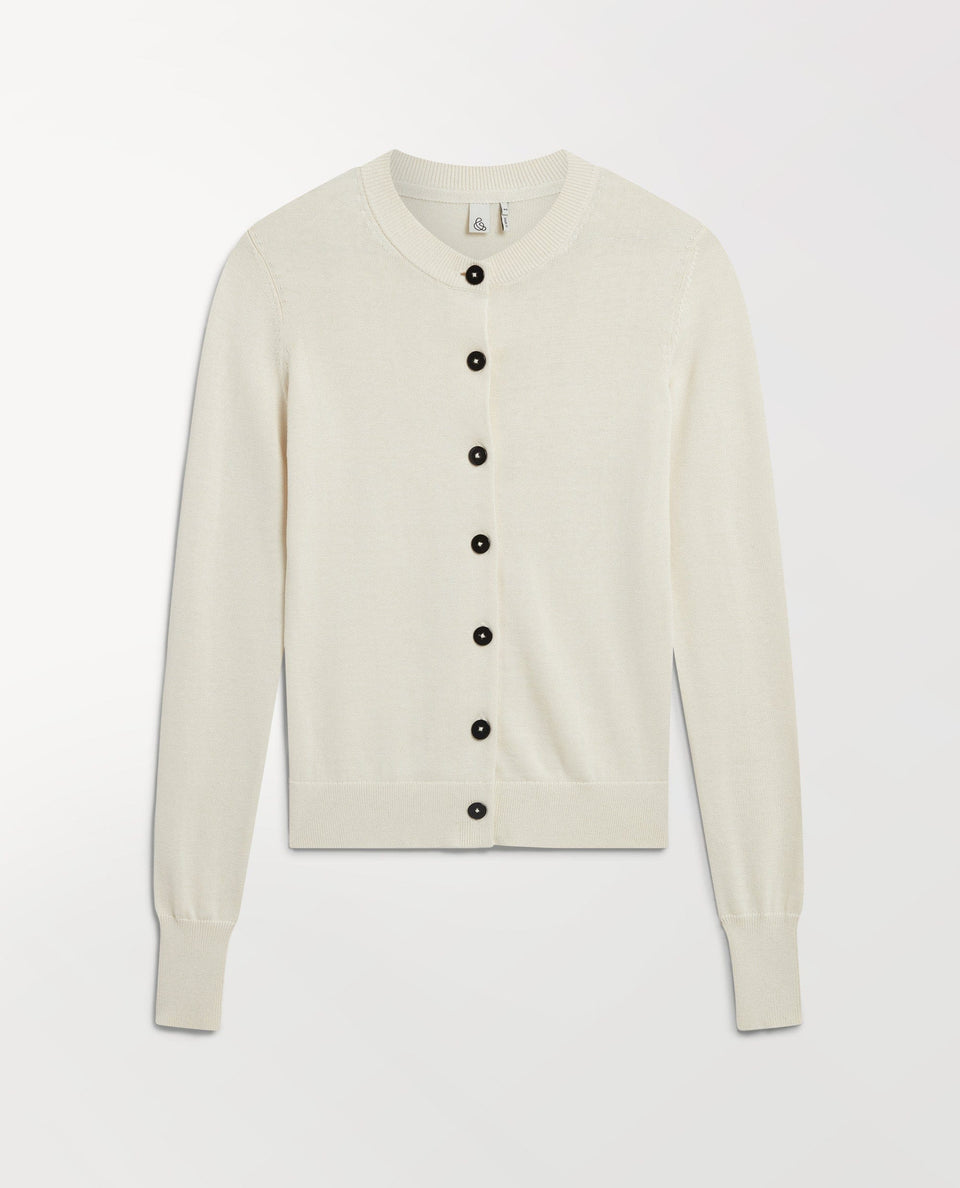 Women's Silk-Cotton Cardigan - Buttermilk