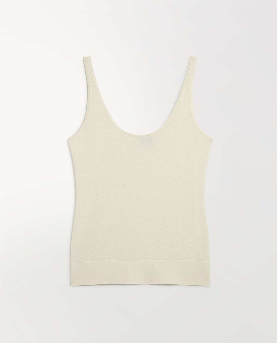 Women's Silk-Cotton Vest - Buttermilk
