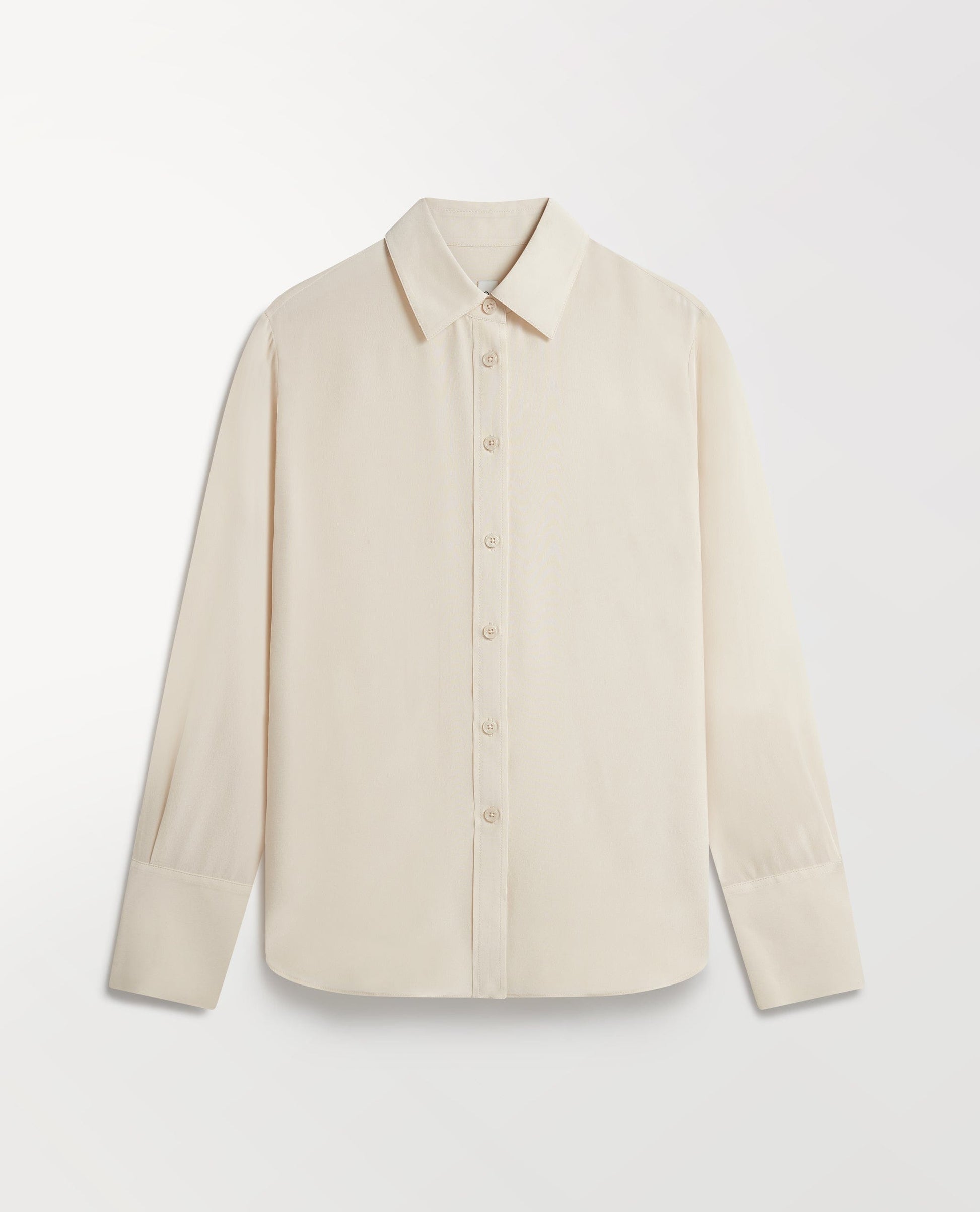Women's Silk Crepe Shirt - Parchment-[colour]-[size]-Rise &amp; Fall