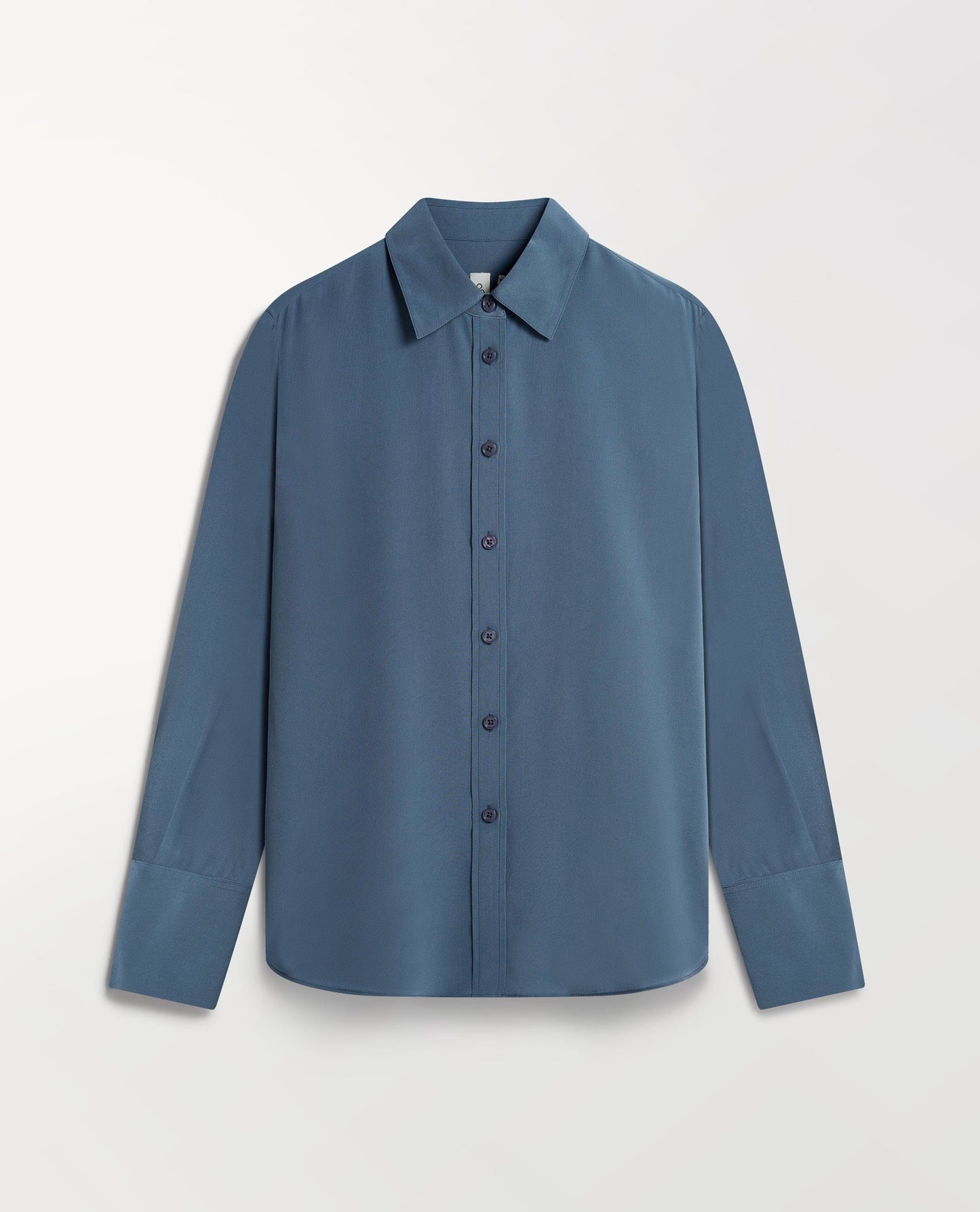 Women's Silk Crepe Shirt - Pewter-[colour]-[size]-Rise &amp; Fall