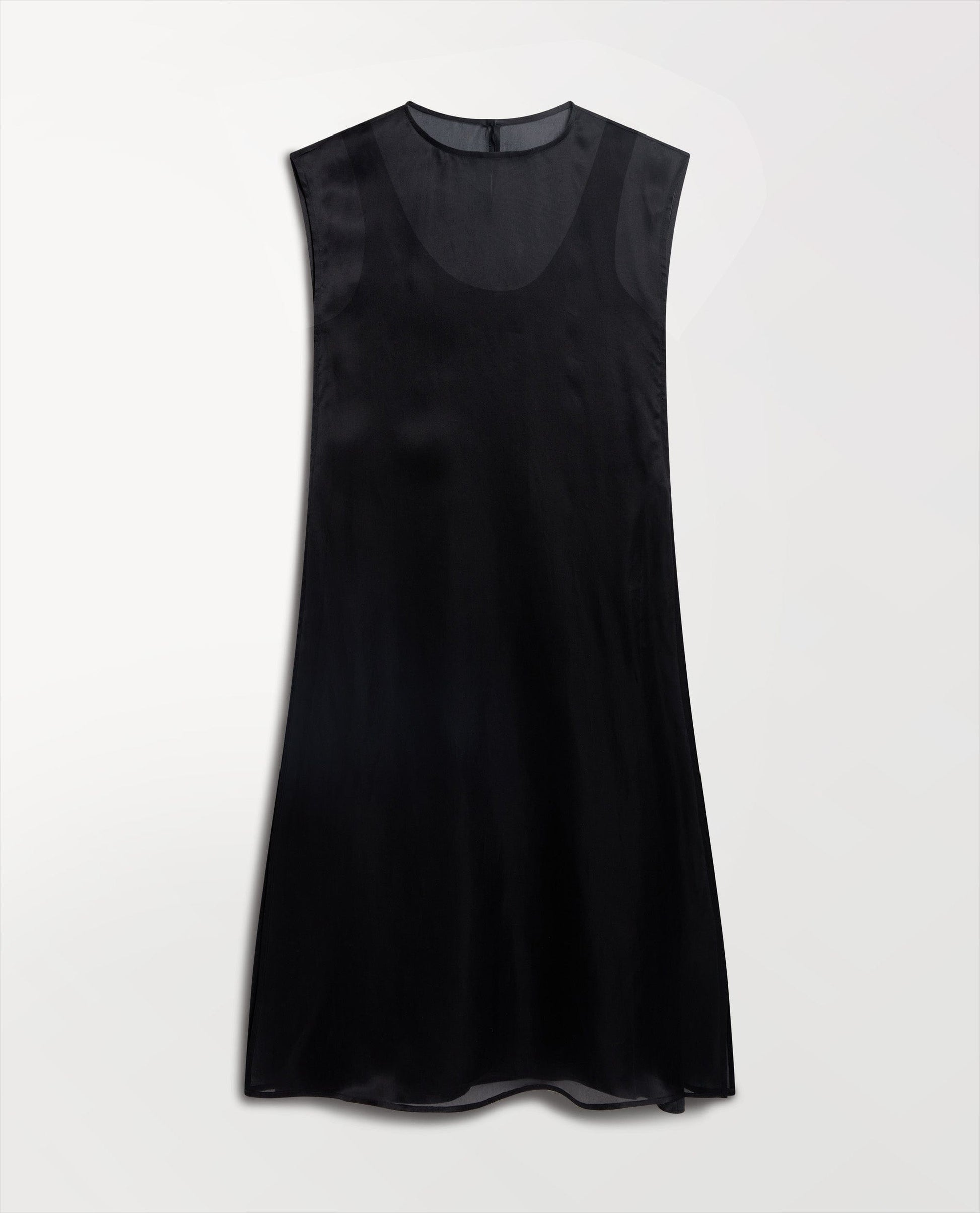 Women's Silk Organza Layered Dress - Black
