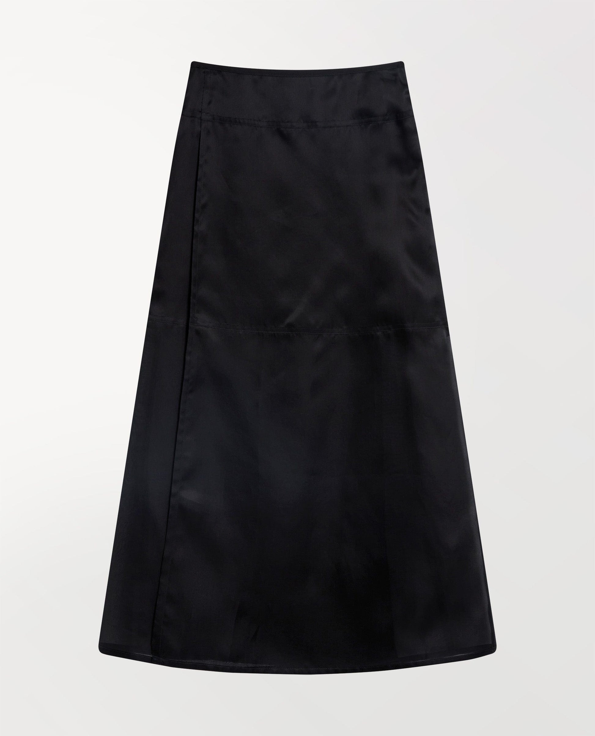 Women's Silk Organza Panelled Skirt - Black