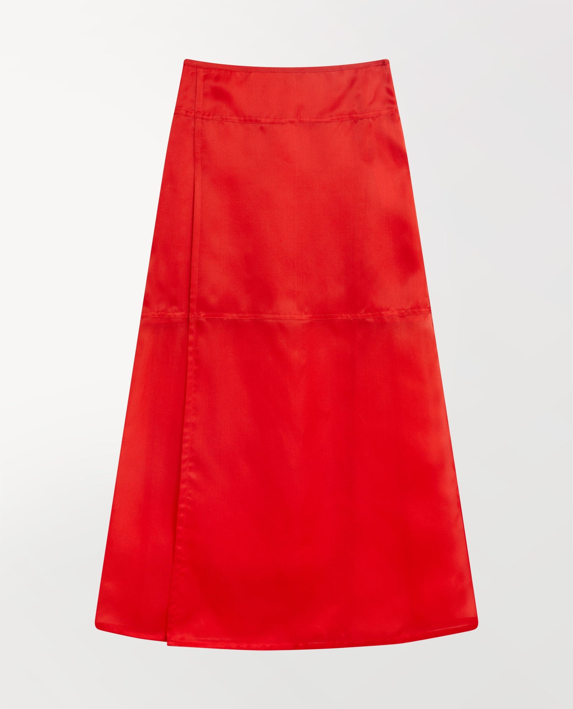 Women's Silk Organza Panelled Skirt - Red