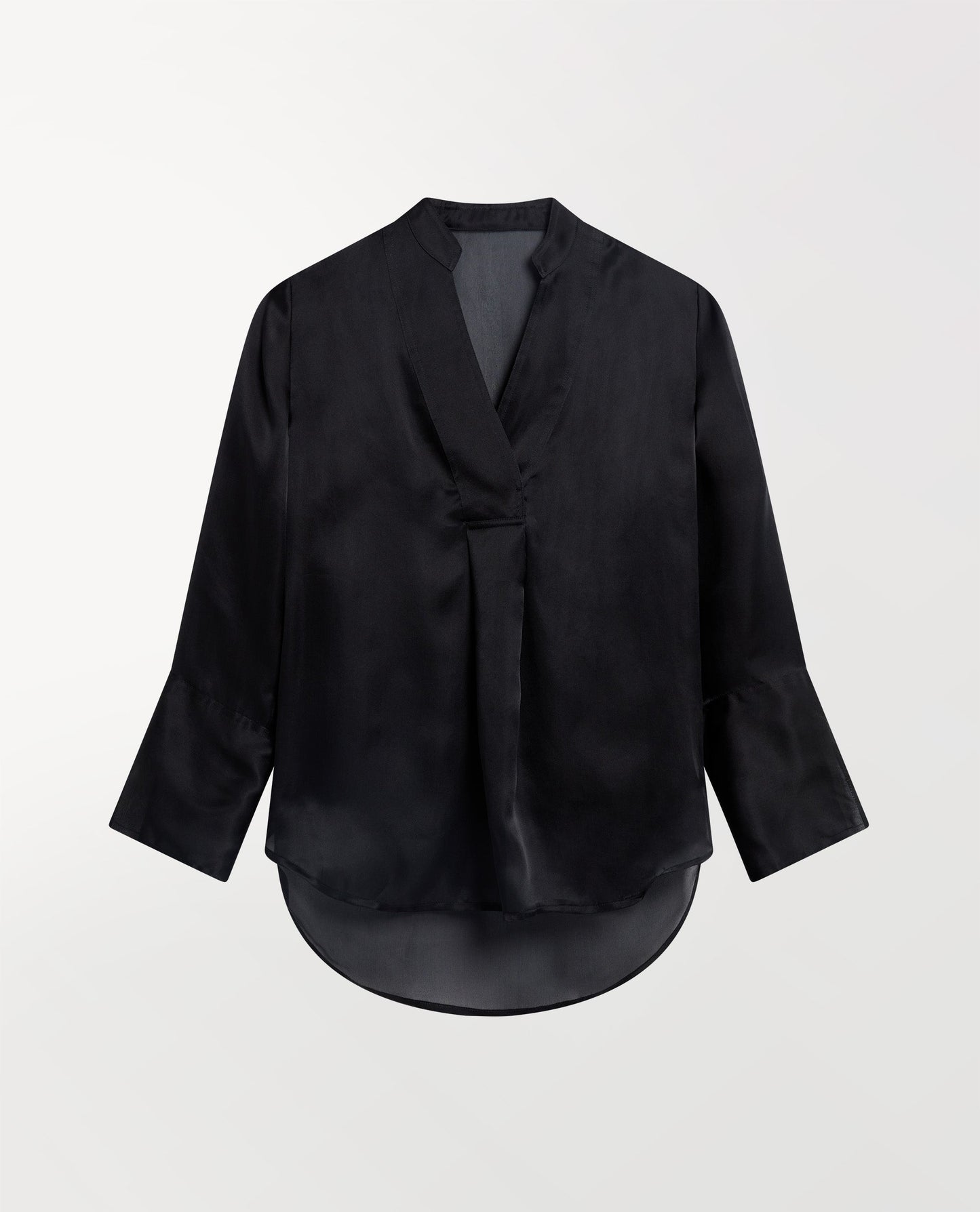 Women's Silk Organza Tunic Blouse - Black