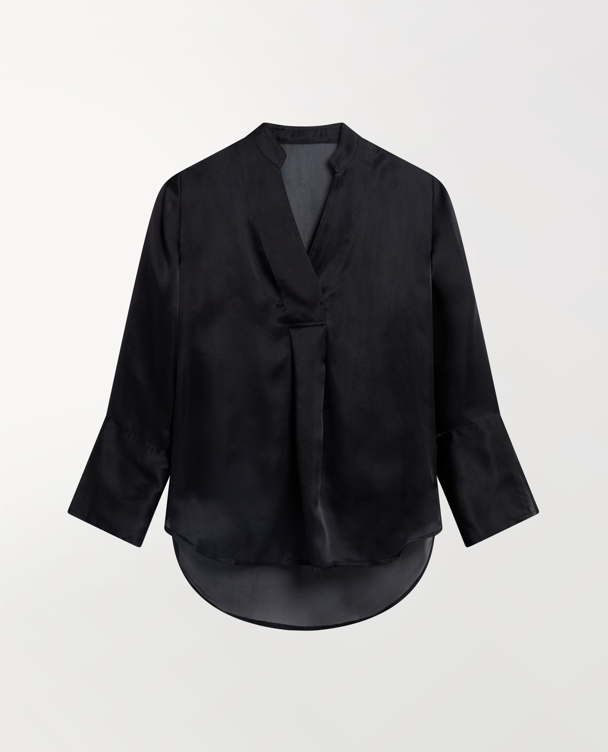 Women's Silk Organza Tunic Blouse - Black